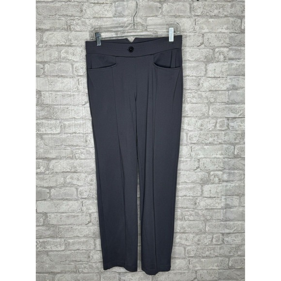 Betabrand‎ Pull On Slim Leg Dress Pants Gray Stretch Yoga Career Zip Pockets M - Picture 1 of 15